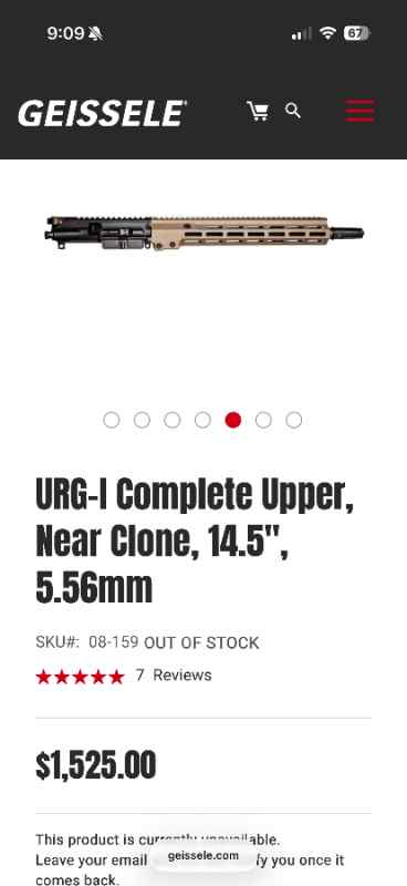URGI Complete Upper Near Clone 14.5”