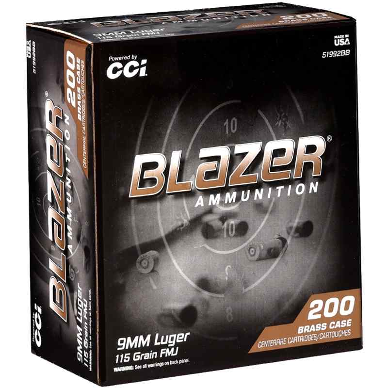 9mm Luger Blazer Brass 115 Gr. 2,000-rounds 